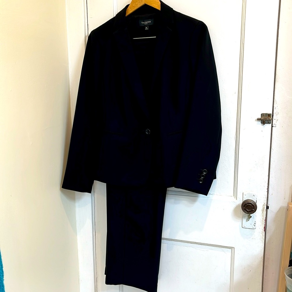 Talbots classic black pantsuit